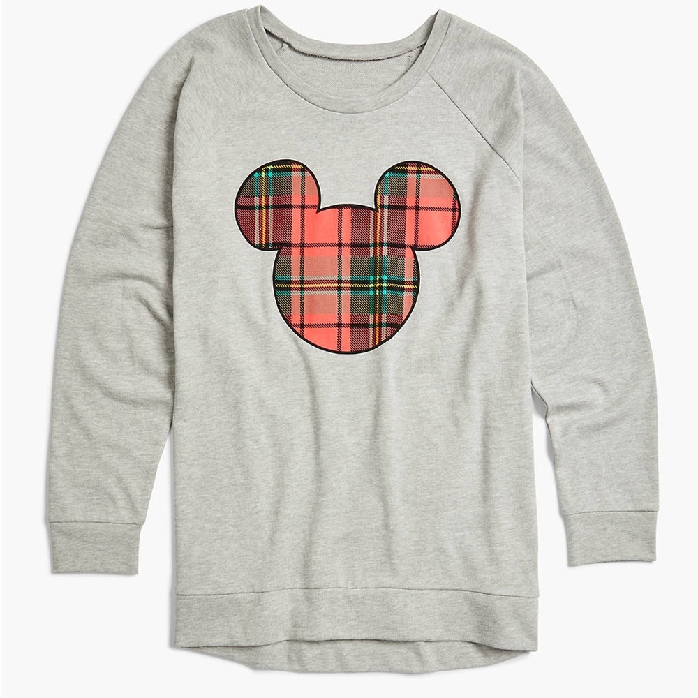 NEW Lane Bryant Classic High-Low Hem Plaid Mickey Graphic Sweatshirt Size 14/16